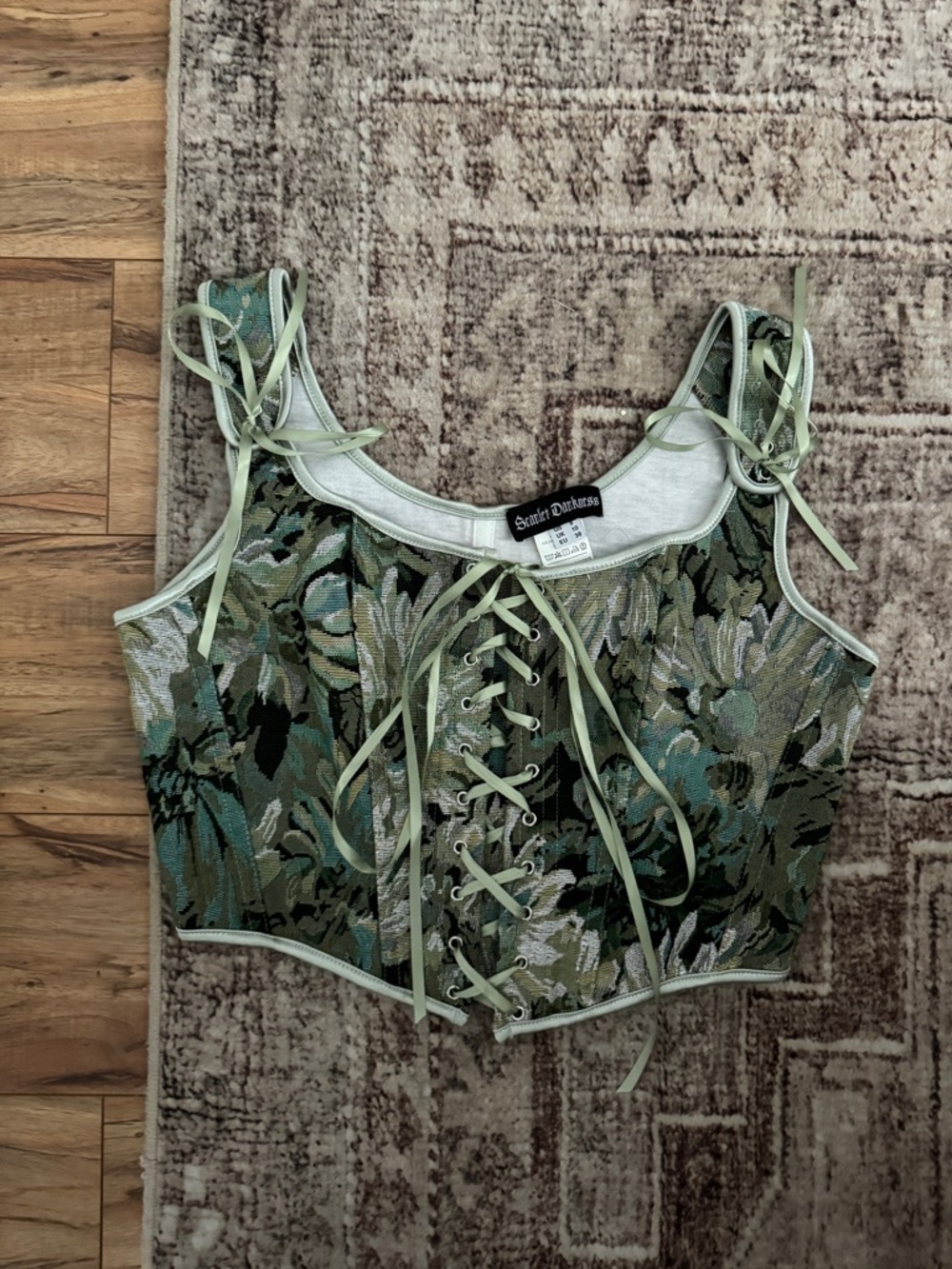 Floral Lace-Up Corsets - Assorted Colors - Picture 2 of 6